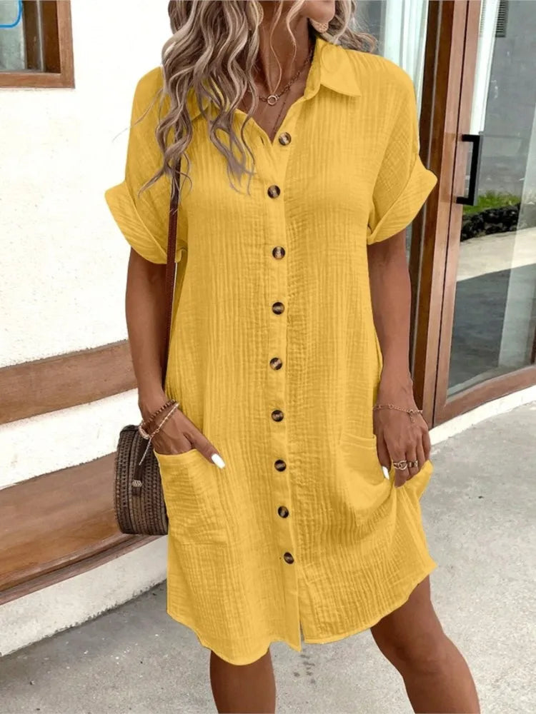AMELIA BUTTON DRESS