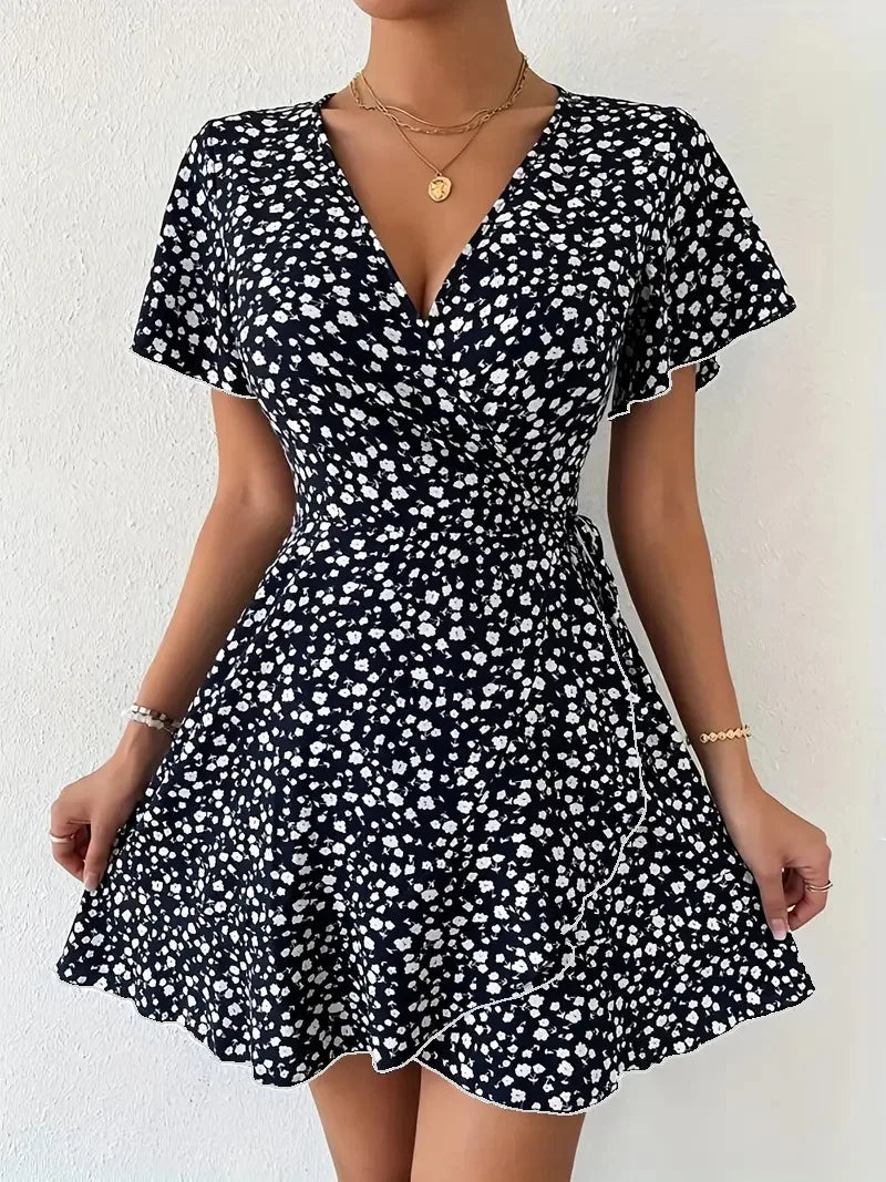 ISLA BOHO V-NECK MINI DRESS