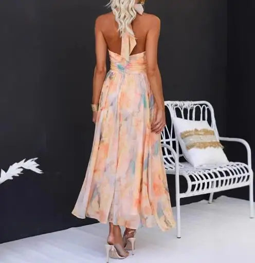 AURA BACKLESS VACAY MAXI DRESS