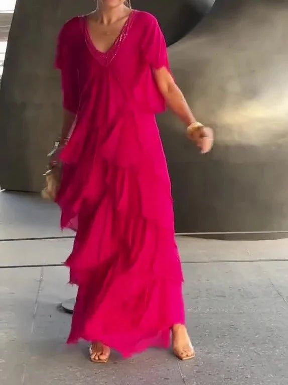 NAOMI BAT SLEEVE MIDI DRESS
