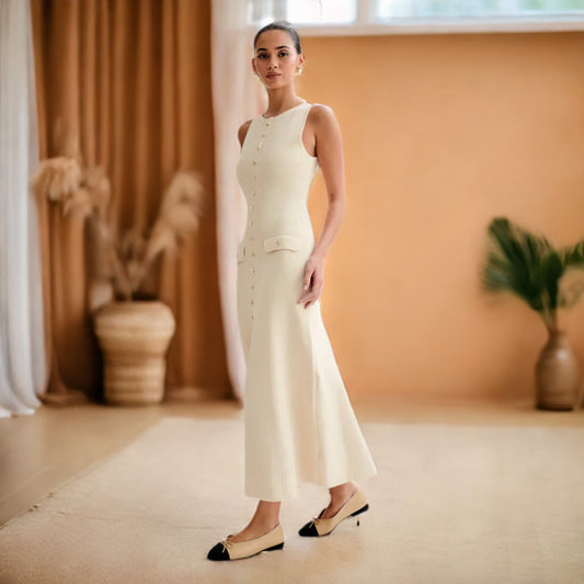 SOPHIA KNITTED BUTTON DRESS