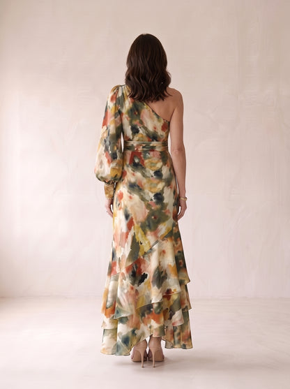 Isolde Watercolour Print Maxi Dress