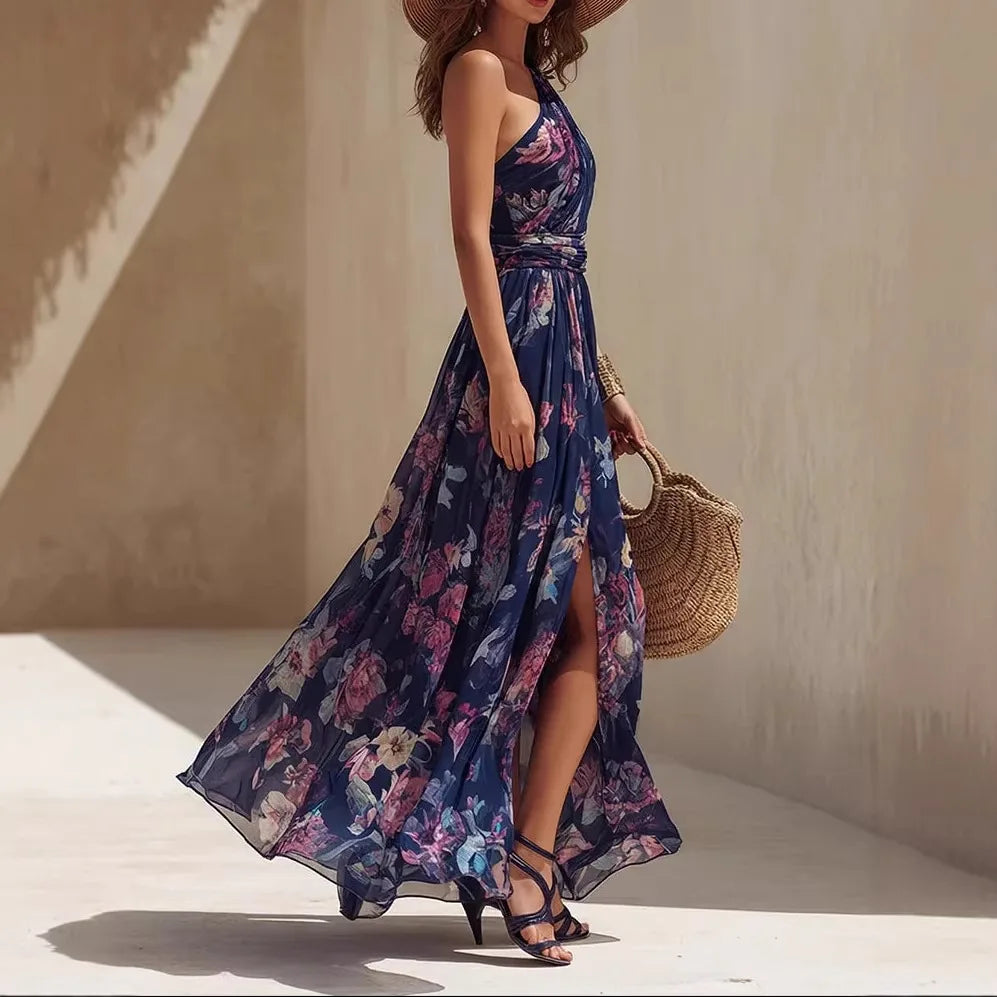 Celeste One-Shoulder Floral Maxi Dress