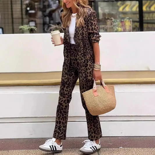 Sophie Leopard Blazer Set