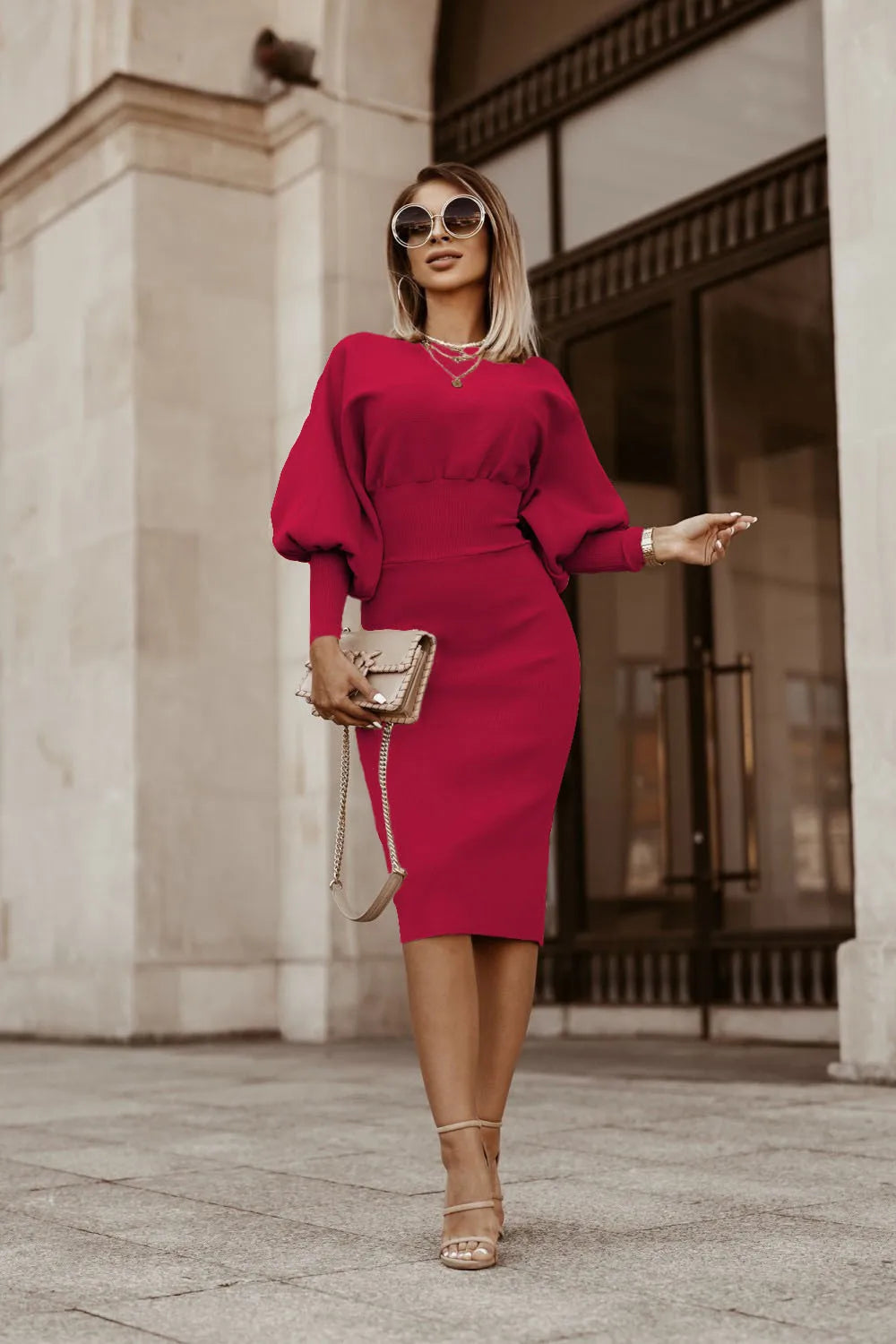 ELISE KNIT WRAP DRESS