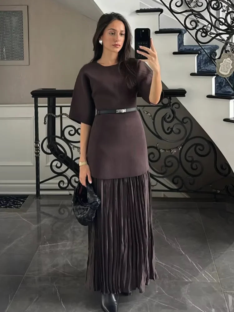 MIRABEL SPLICING MAXI DRESS