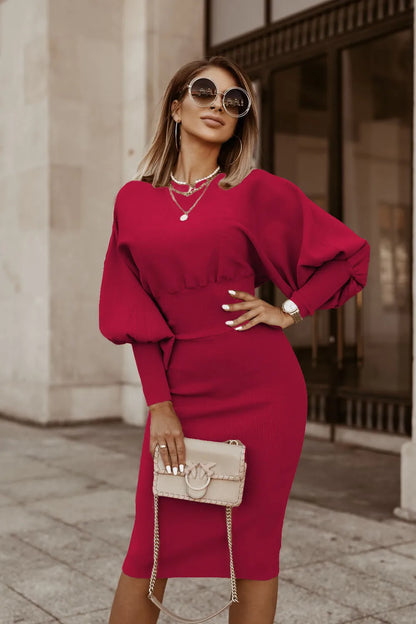 ELISE KNIT WRAP DRESS
