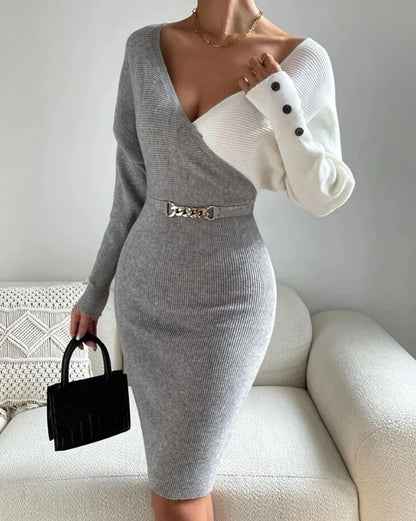 LUCY DUO-TONE KNIT DRESS