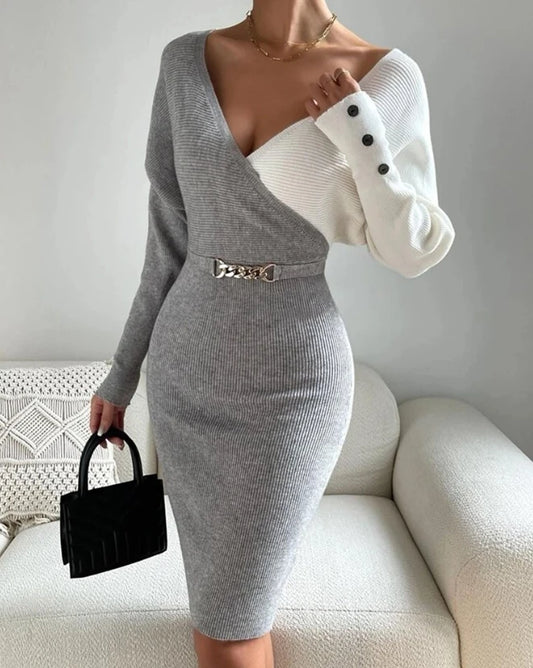 LUCY DUO-TONE KNIT DRESS