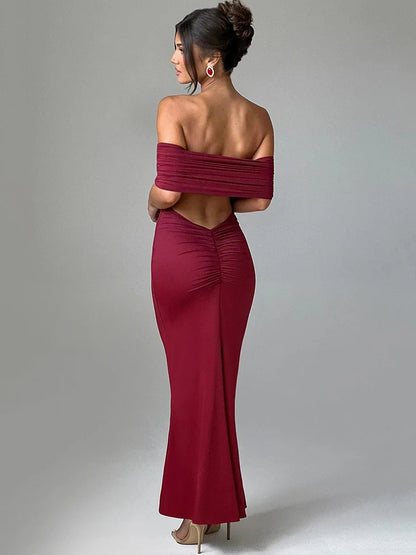 Lena Strapless Backless Maxi Dress