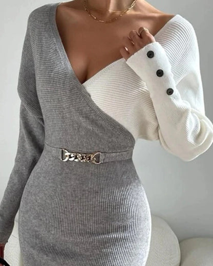 LUCY DUO-TONE KNIT DRESS