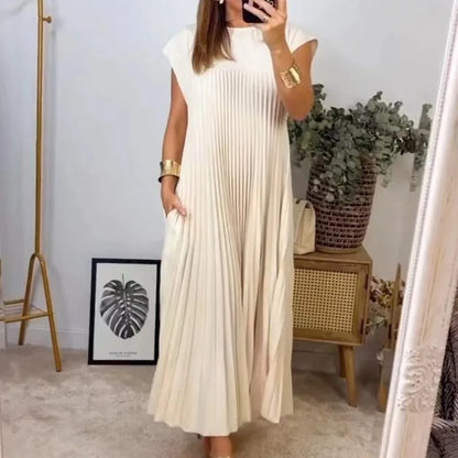 HARPER PLEATED POCKET MAXI DRESS