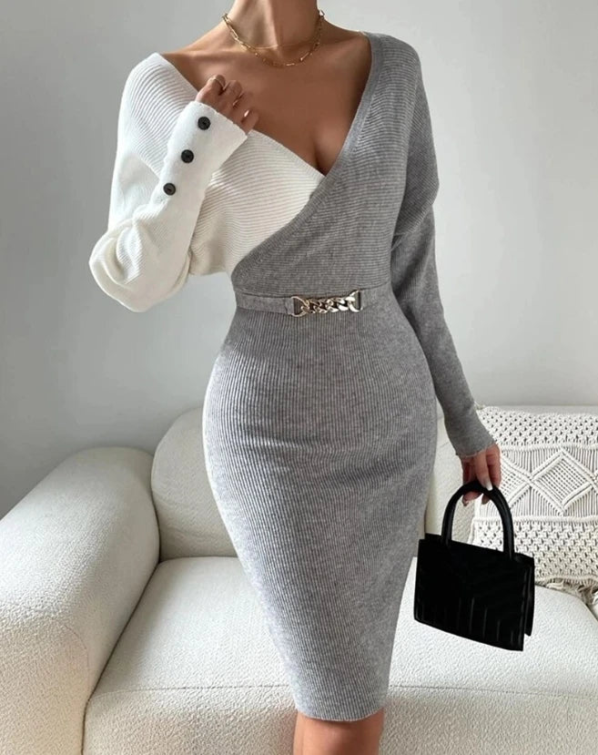 LUCY DUO-TONE KNIT DRESS