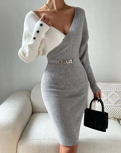 LUCY DUO-TONE KNIT DRESS