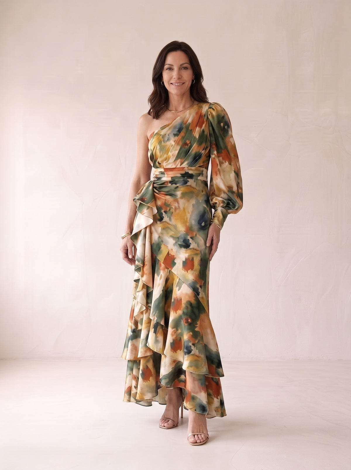 Isolde Watercolour Print Maxi Dress